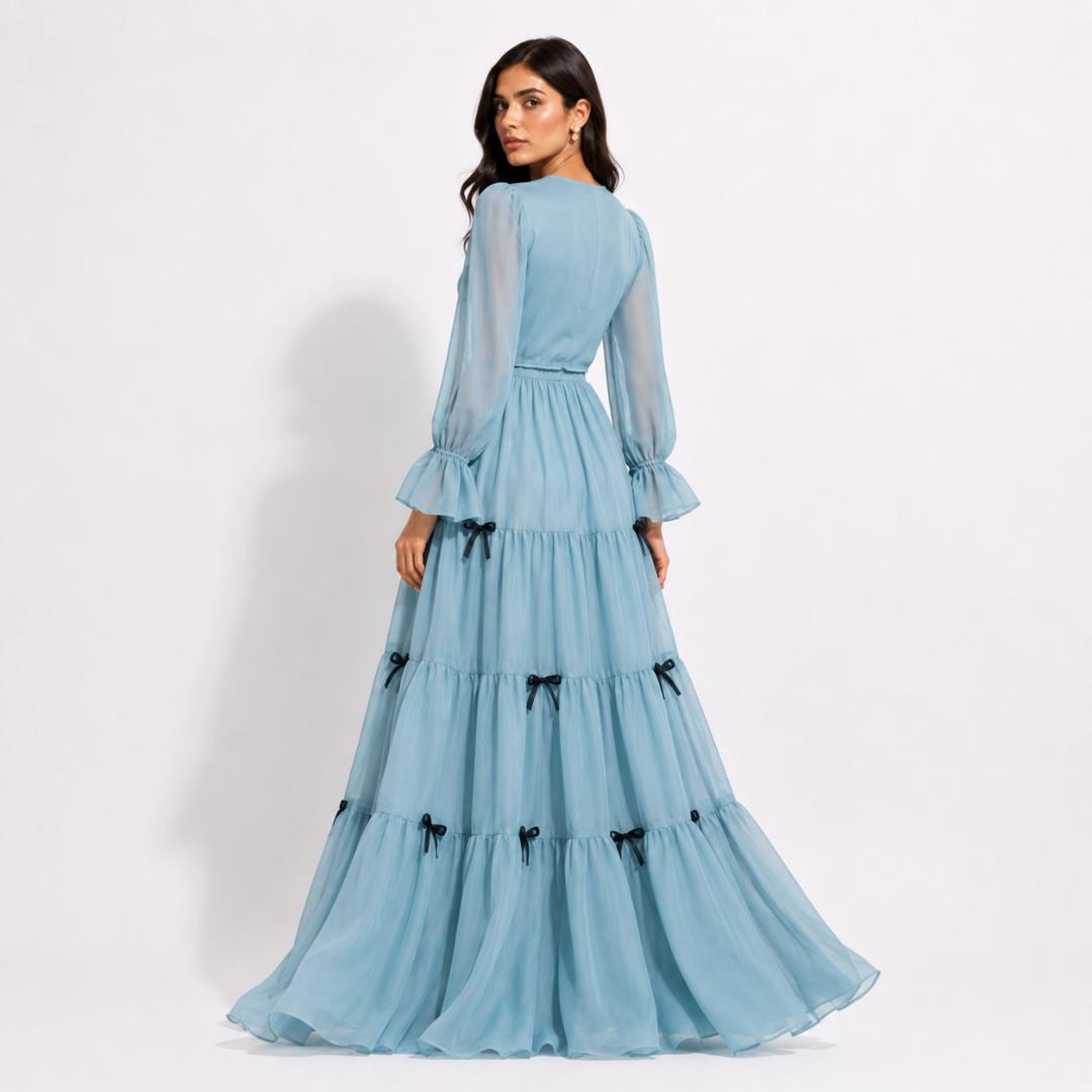 Celeste Ribbon Tiered Maxi Dress