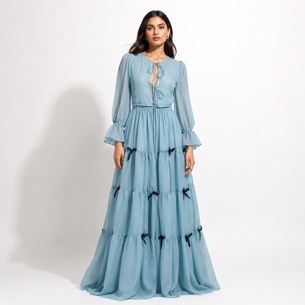 Celeste Ribbon Tiered Maxi Dress