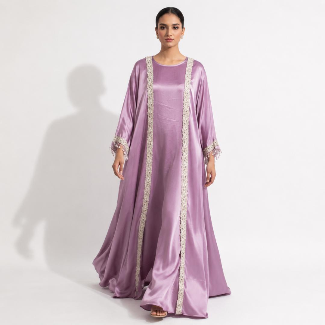 Lavender Grace Lace Abaya
