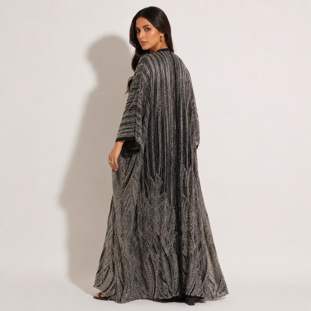 Midnight Silver Sequin Kaftan 