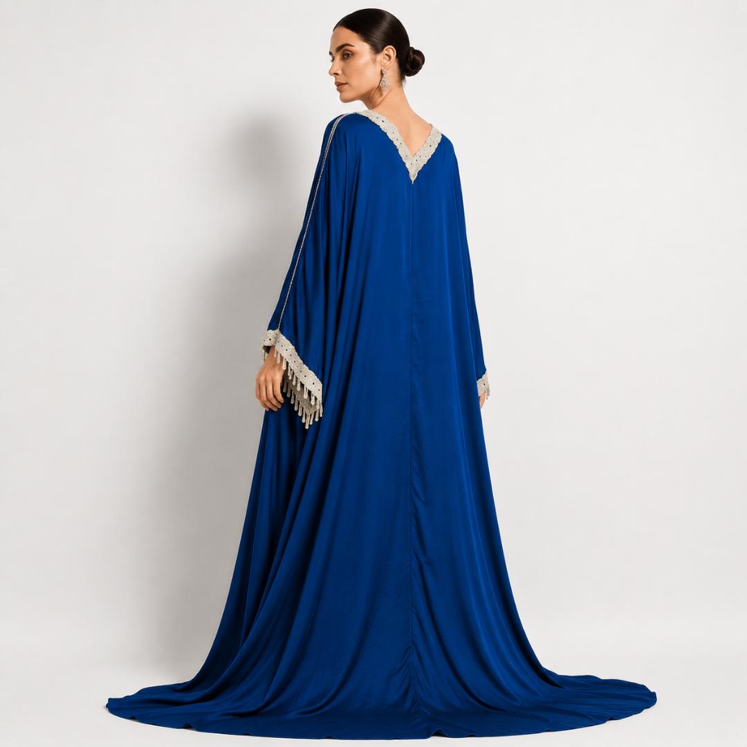 Royal Blue  Embroidered Kaftan Dress
