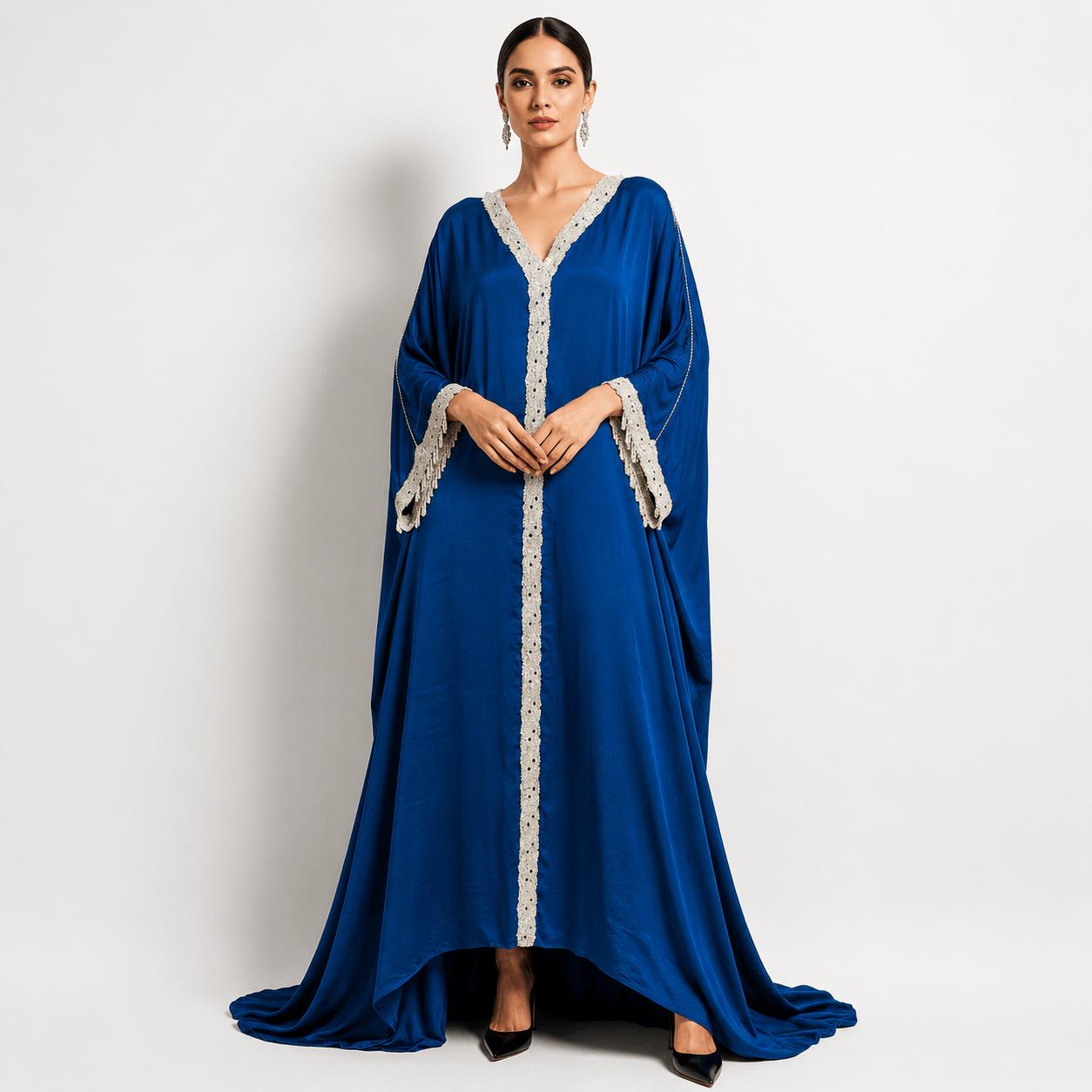 Royal Blue  Embroidered Kaftan Dress
