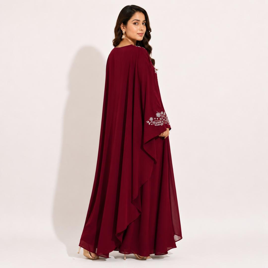 Royal Ruby Embroidered Kaftan