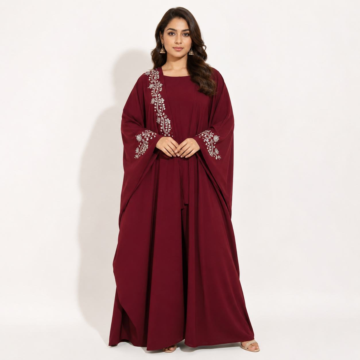 Royal Ruby Embroidered Kaftan