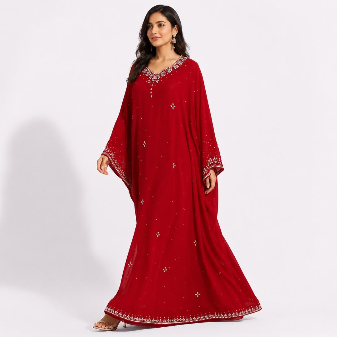 Ruby Royale Embellished Kaftan 